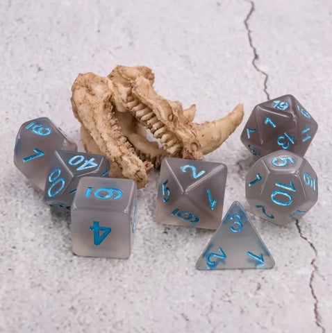 Black Ice Heat Sensitive Polyhedral Dice Set