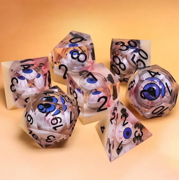 Necromancer's Scrying Eyes Polyhedral Hand Made Dice Set