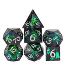 Mini Candy Paper Black Handmade Resin Polyhedral Dice Set
