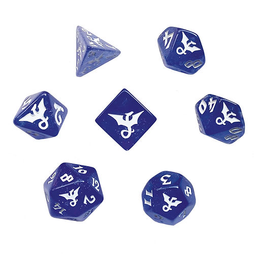 Black Oak Workshop Indigore Glitter Dragon Polyhedral Dice Set