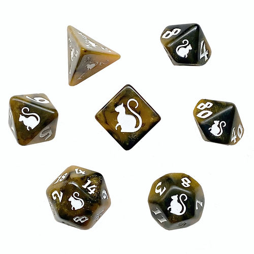 Tortimer Kitty-Clacks Polyhedral Dice Set
