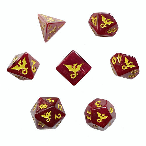 Black Oak Workshop Red Dragon Polyhedral Dice Set