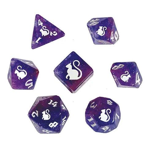 Black Oak Workshop Quantum Kitty-Clacks Polyhedral Dice Set
