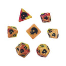 Black Oak Workshop Cinderskull Black Death Polyhedral Dice Set