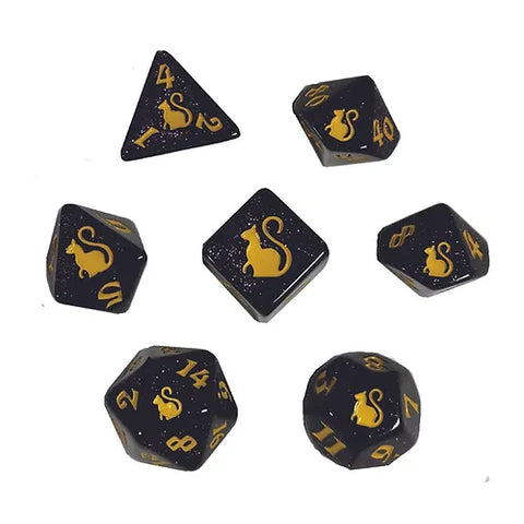 Black Oak Workshop Salem Kitty-Clacks Polyhedral Dice Set