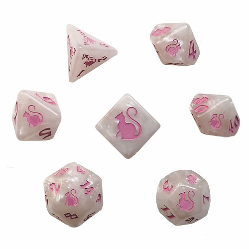 Marie Kitty-Clacks Polyhedral Dice Set