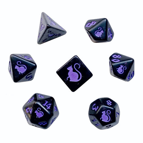 Black Oak Workshop Magic Kitty-Clacks Polyhedral Dice Set