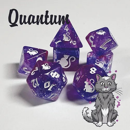 Black Oak Workshop Quantum Kitty-Clacks Polyhedral Dice Set