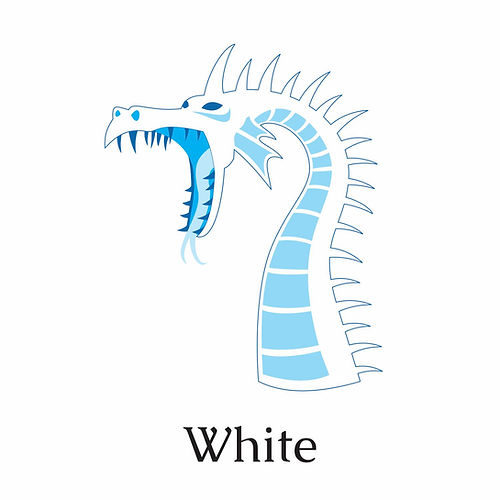 Black Oak Workshop Pins - Dragon (White)