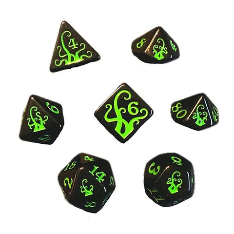 Black Oak Workshop Tentacles Polyhedral Dice Set: Ichor and Slime