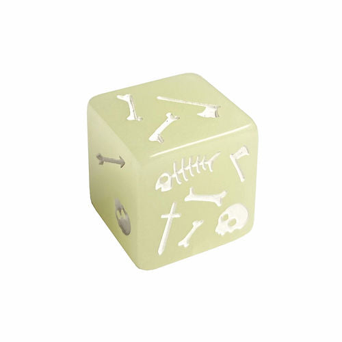 Black Oak Workshop Single Gelatinous Cube d6 (glow) White