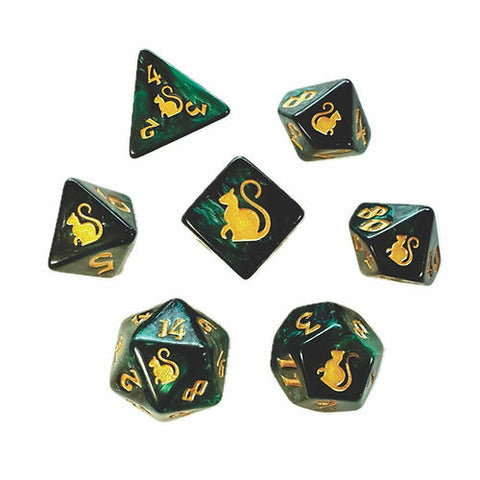 Black Oak Workshop Loki Kitty-Clacks Polyhedral Dice Set
