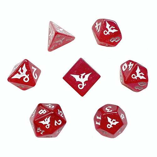Black Oak Workshop Dragon Polyhedral Dice Set: Sparklefury (Glitter)