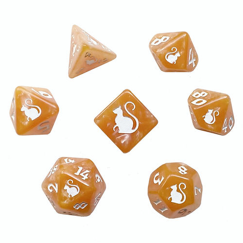 Black Oak Workshop Prowler Kitty-Clacks Polyhedral Dice Set