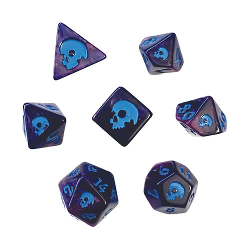 Black Oak Workshop Dreadgloom Black Death Polyhedral Dice Set