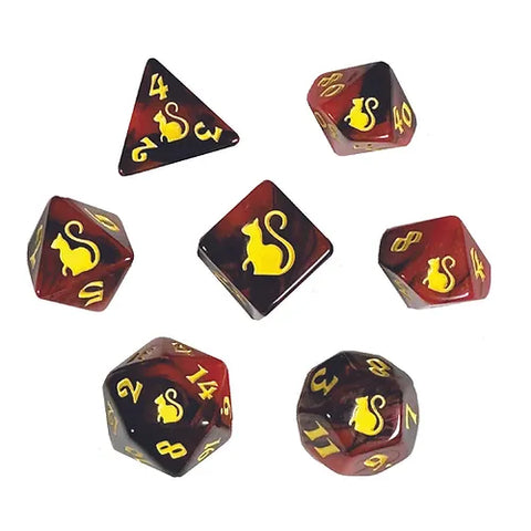 Black Oak Workshop Lucipurr Kitty-Clacks Polyhedral Dice Set