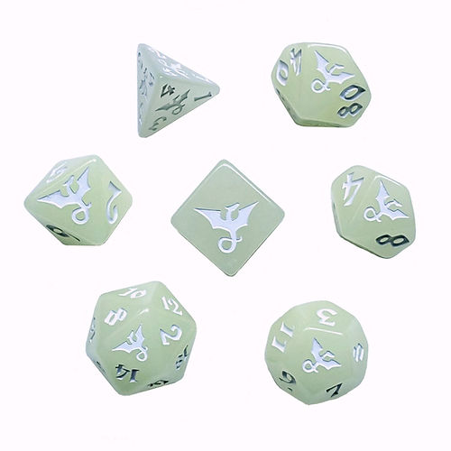 Black Oak Workshop Moon Glow Dragon Polyhedral Dice Set