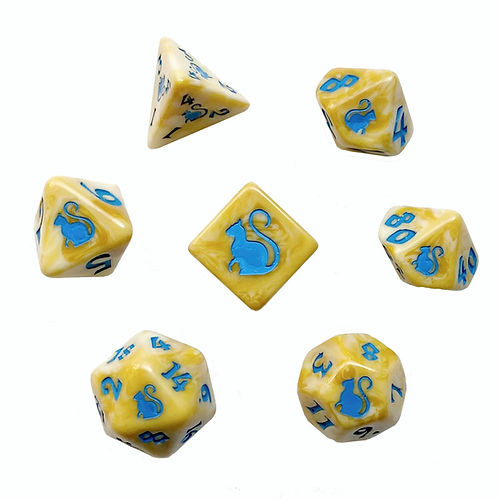 Black Oak Workshop Yum - Yum Kitty-Clacks Polyhedral Dice Set