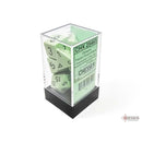 Polyhedral Opaque Pastel Green/ Black Dice Sets