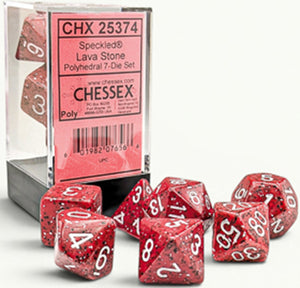 Polyhedral Speckled Lava Stone Dice Sets