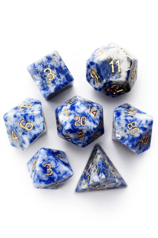 Sodalite Polyhedral Gemstone Dice Set