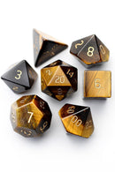 Tiger's Eye Polyhedral Gemstone Dice Set