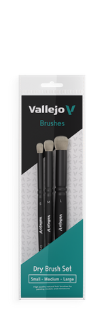 Vallejo Brushes Natural Hair Dry Brush Set