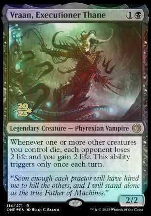 Vraan, Executioner Thane [Phyrexia: All Will Be One Prerelease Promos]