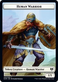 Human Warrior // Emblem - Kaya, the Inexorable Double-sided Token [Kaldheim Tokens]