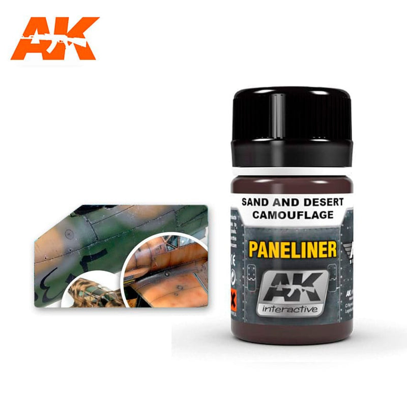 AK Interactive Paneliner For Sand And Desert Camouflage 35ml
