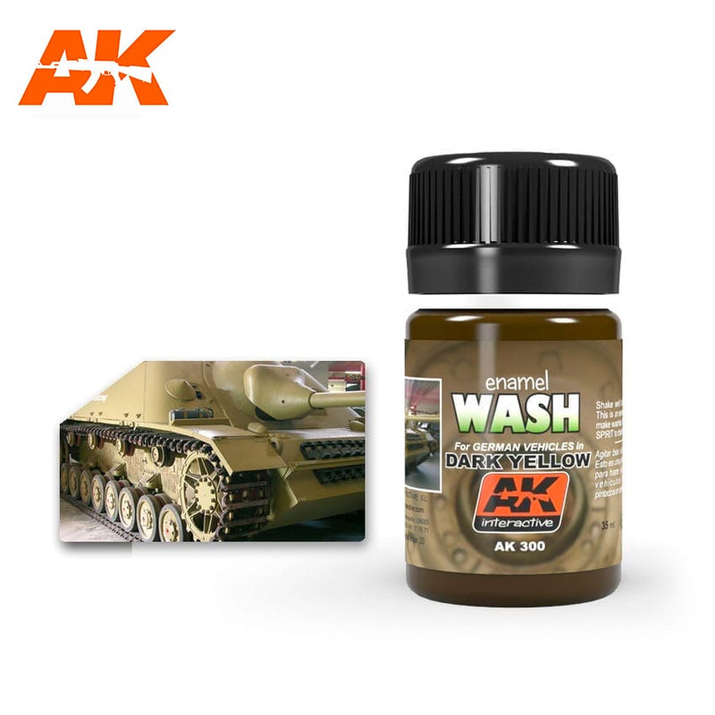 AK Interactive Wash For Dark Yellow Vehicles