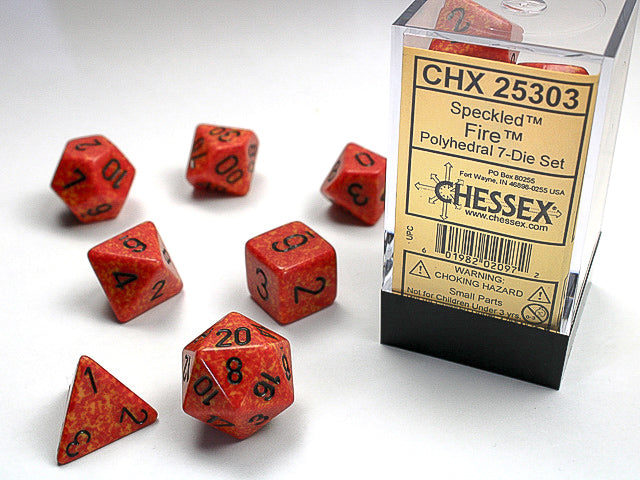 Polyhedral Speckled Fire Dice Sets
