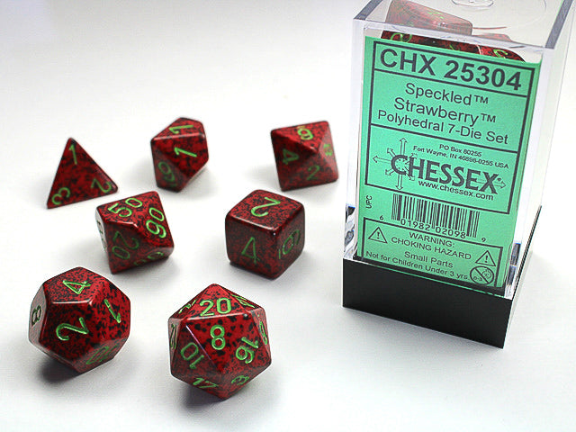 Polyhedral Speckled Strawberry Dice Sets