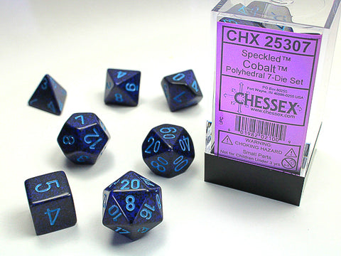 Polyhedral Speckled Cobalt Dice Sets