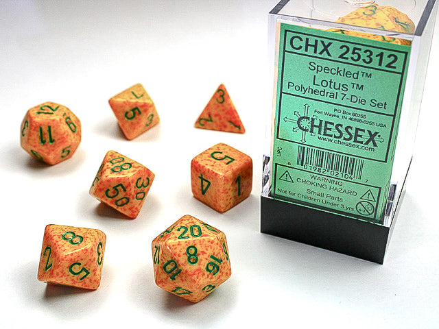 Polyhedral Speckled Lotus Dice Sets
