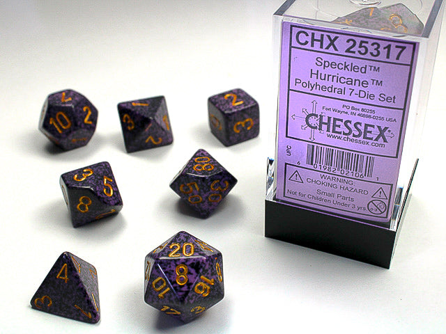 Polyhedral Speckled Hurricane Dice Sets