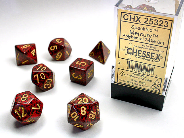 Polyhedral Speckled Mercury Dice Sets