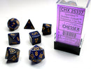 Polyhedral Speckled Golden Cobalt Dice Sets