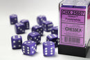 12D6 Opaque Purple w/ White Dice Block - 16mm