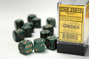 12D6 Opaque Dusty Green w/ Copper Dice Block - 16mm