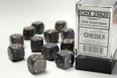 12D6 Opaque Dark Grey w/ Copper Dice Block - 16mm