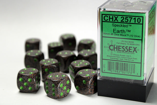 12D6 Speckled Earth Dice Block - 16mm