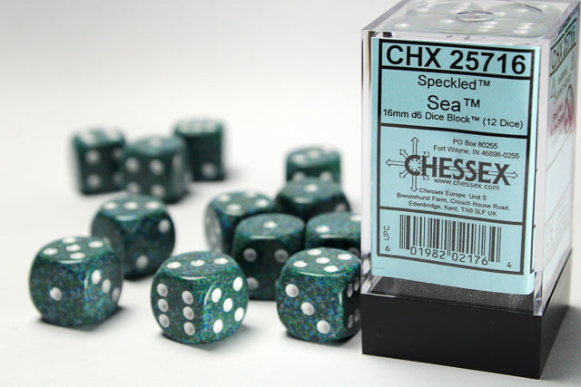 12D6 Speckled Sea Dice Block - 16mm