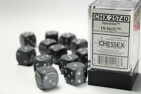 12D6 Speckled Hi-Tech Dice Block - 16mm