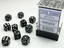 36D6 Opaque Black w/ White Dice Block - 12mm