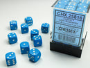 36D6 Opaque Light Blue w/ White Dice Block - 12mm