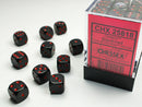 36D6 Opaque Black w/ Red Dice Block - 12mm