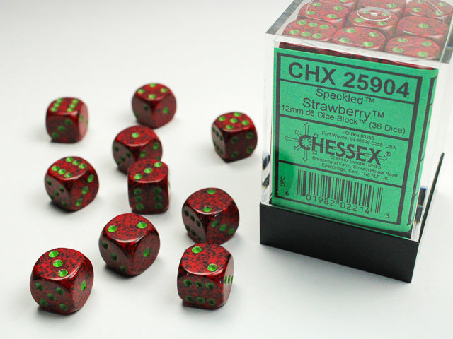 36D6 Speckled Strawberry Dice Block - 12mm