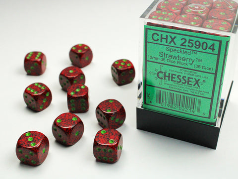 36D6 Speckled Strawberry Dice Block - 12mm