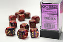 12D6 Gemini Purple - Red w/ Gold Dice Block - 16mm